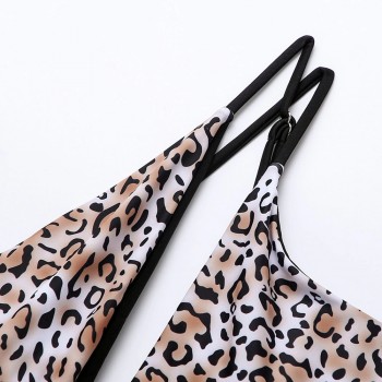 Leopard One-piece Swimsuit Bathers Female Bikinis 2021 Female Overalls May Sexy Cut Out Monokini One Shoulder Swimming Suit